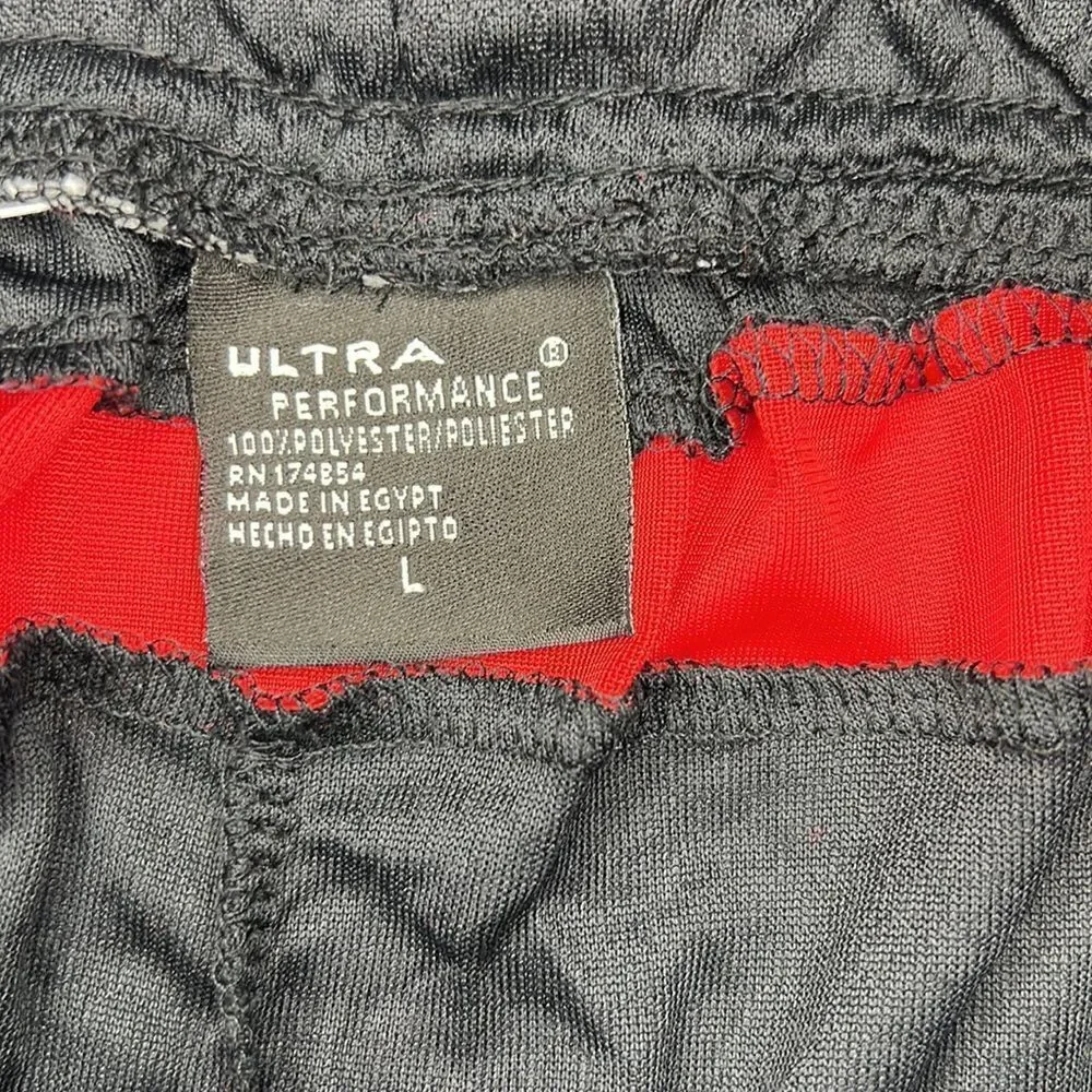 Ultra Performance Men’s Red Black Closed Mesh Dazzle Shorts Size Large